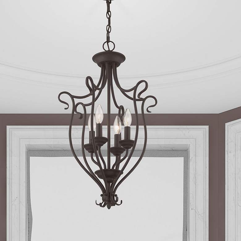 Image 7 4 Light Bronze Foyer Chandelier more views