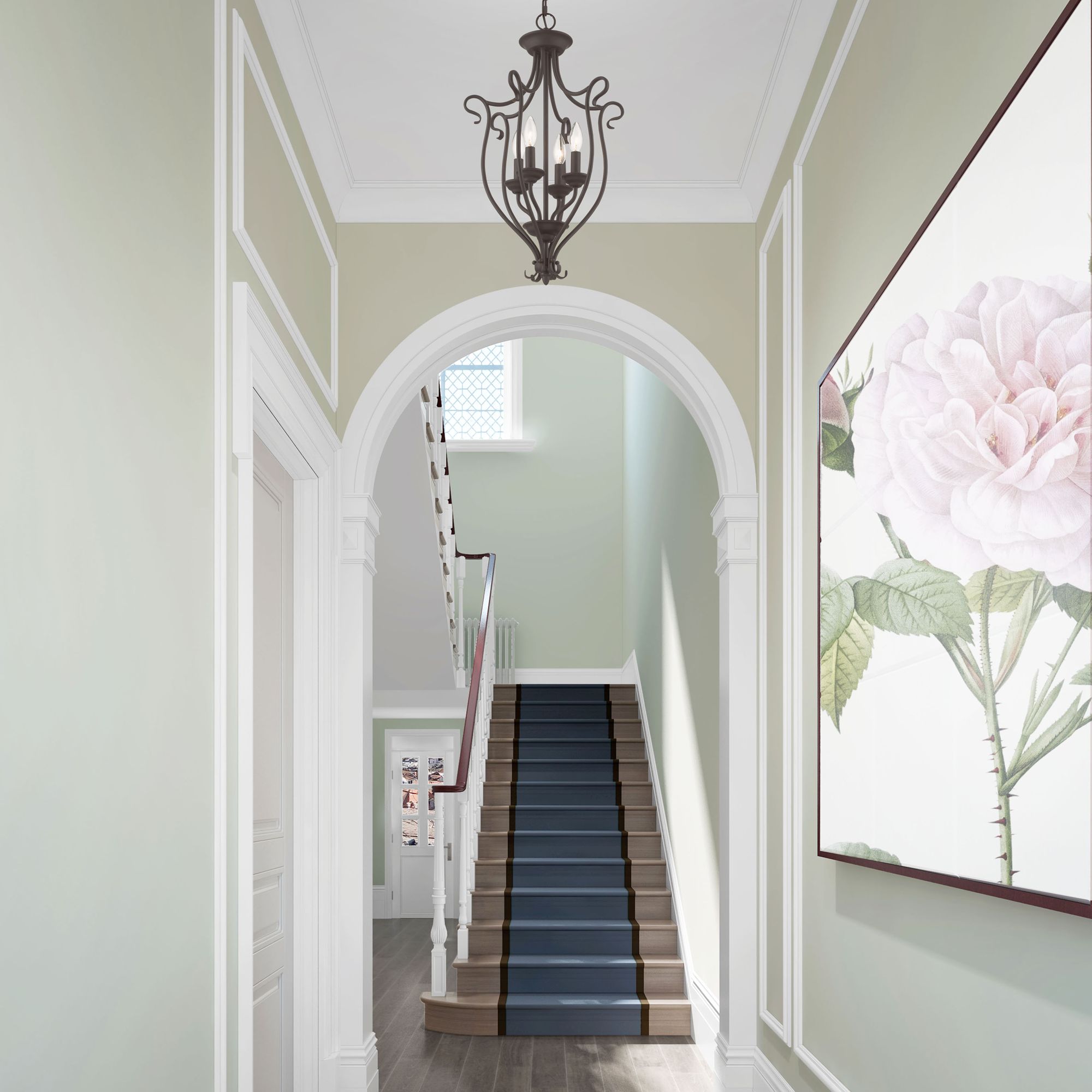 4 Light Bronze Foyer Chandelier