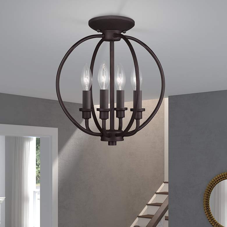 Image 1 4 Light Bronze Lantern/Ceiling Mount