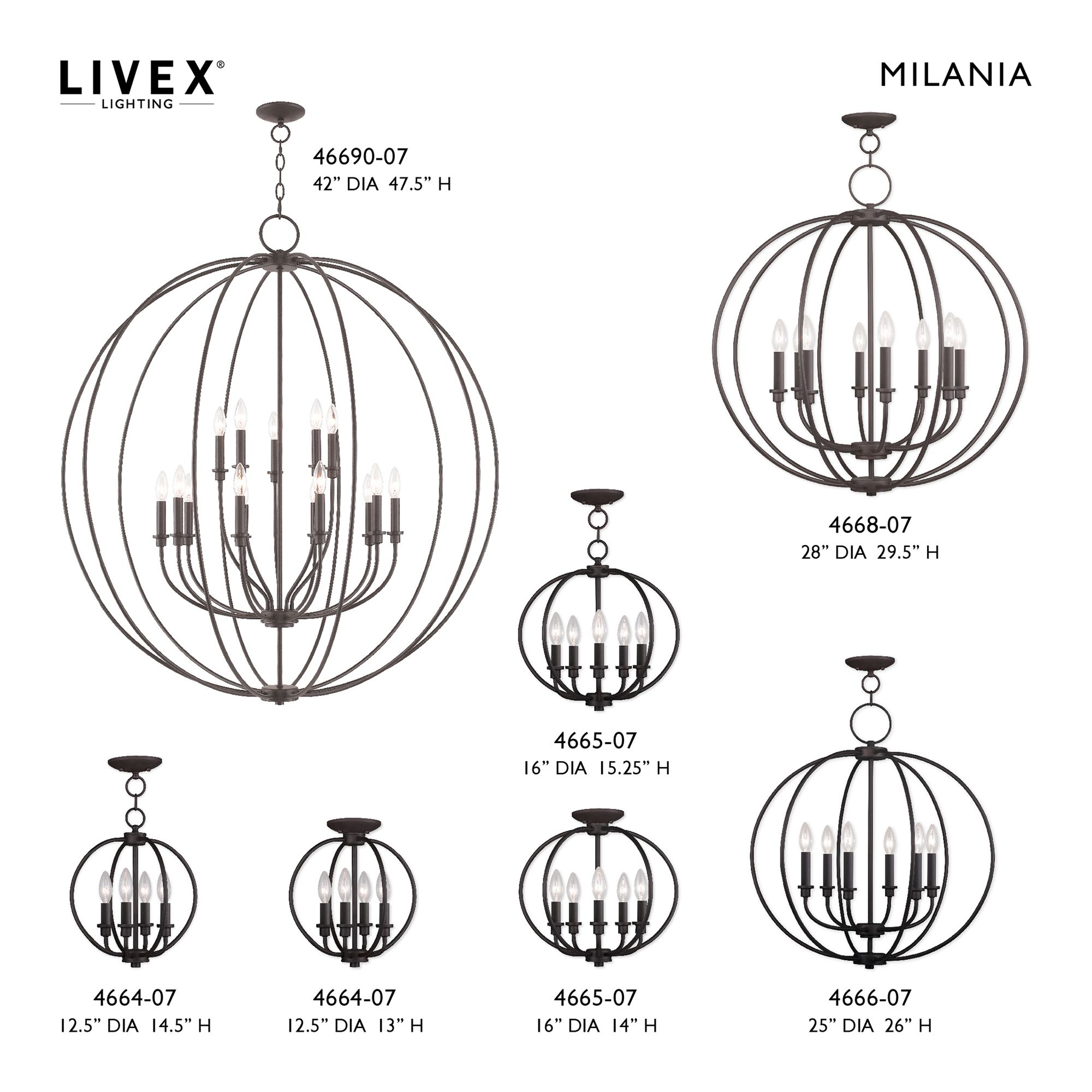 4 Light Bronze Lantern/Ceiling Mount