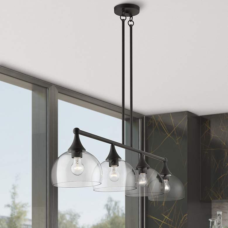 Image 1 4 Light Bronze Large Linear Chandelier