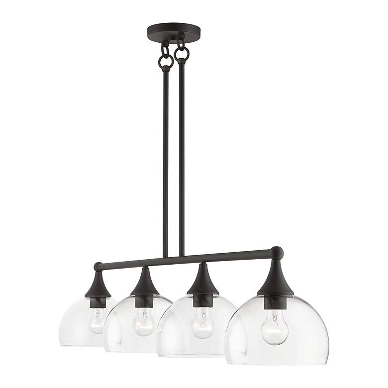 Image 6 4 Light Bronze Large Linear Chandelier more views