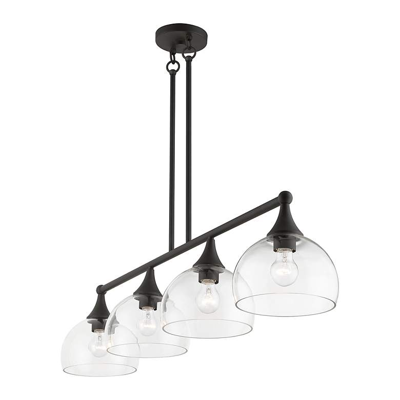 Image 7 4 Light Bronze Large Linear Chandelier more views