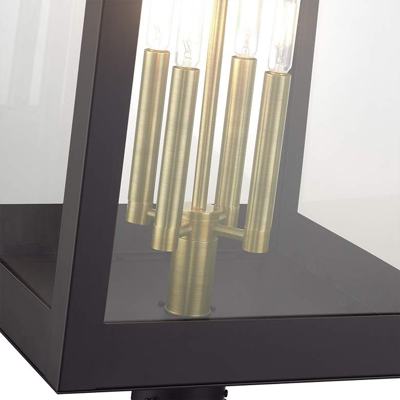 Image 3 4 Light Bronze Outdoor Extra Large Wall Lantern with Antique Brass Candles more views