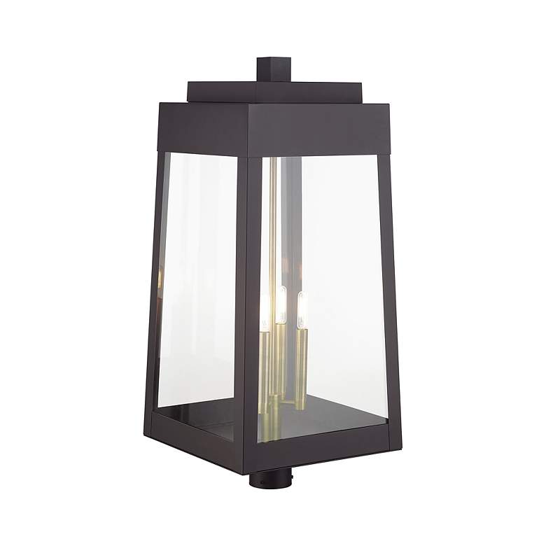 Image 4 4 Light Bronze Outdoor Extra Large Wall Lantern with Antique Brass Candles more views
