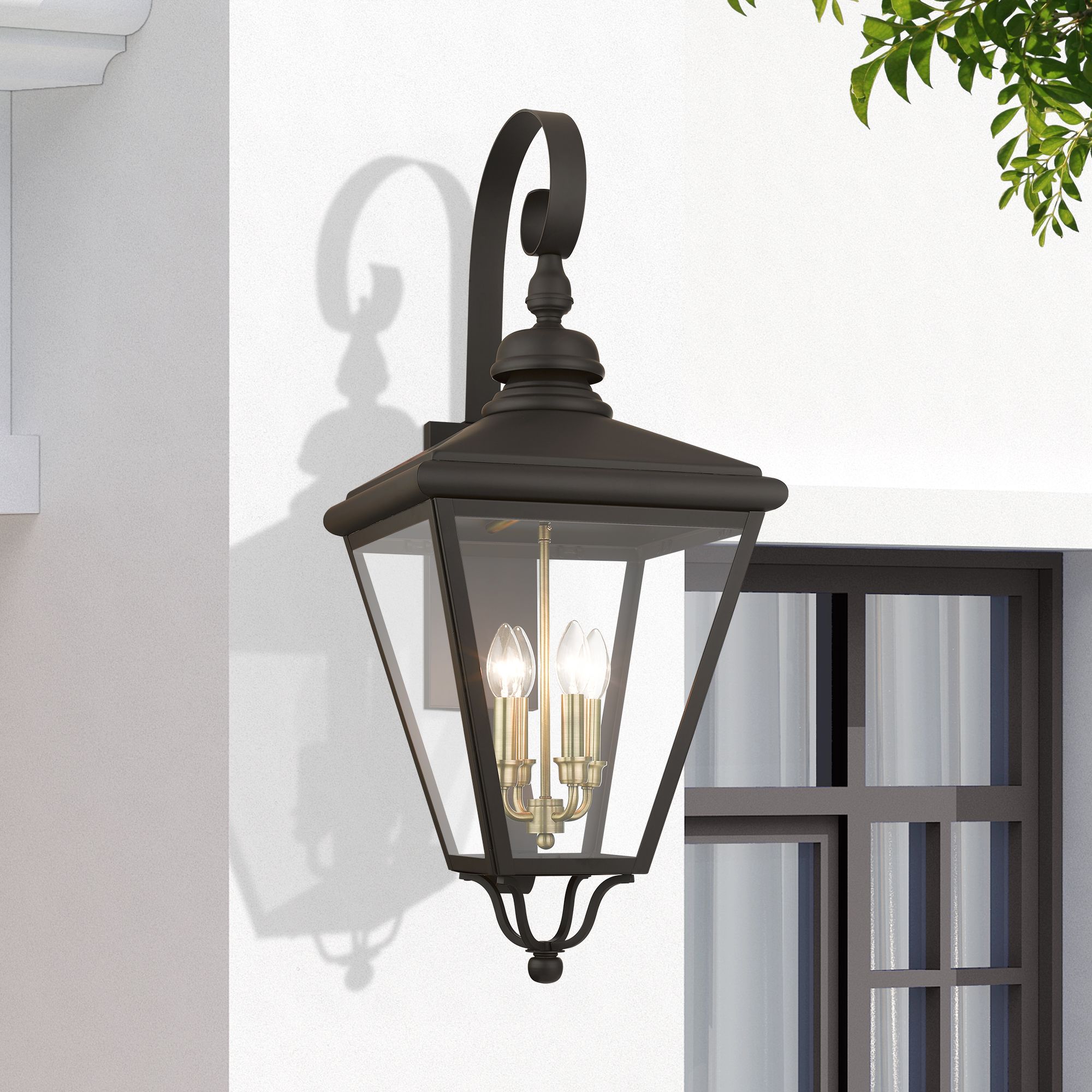 4 Light Bronze Outdoor Extra Large Wall Lantern