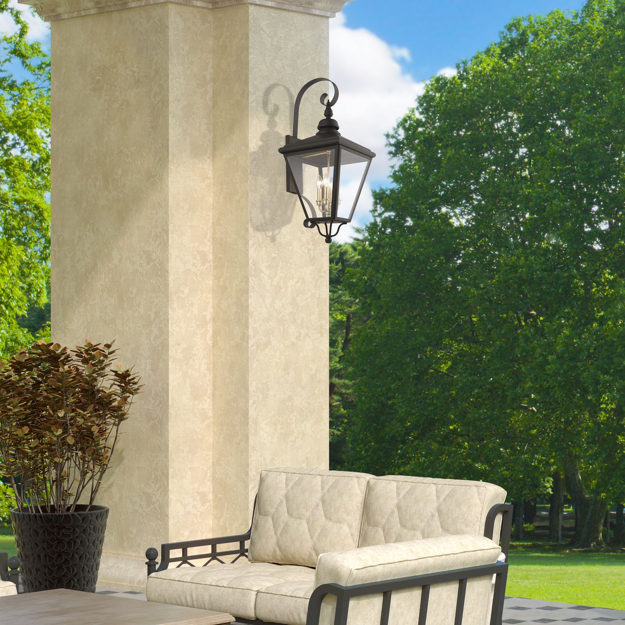 4 Light Bronze Outdoor Extra Large Wall Lantern