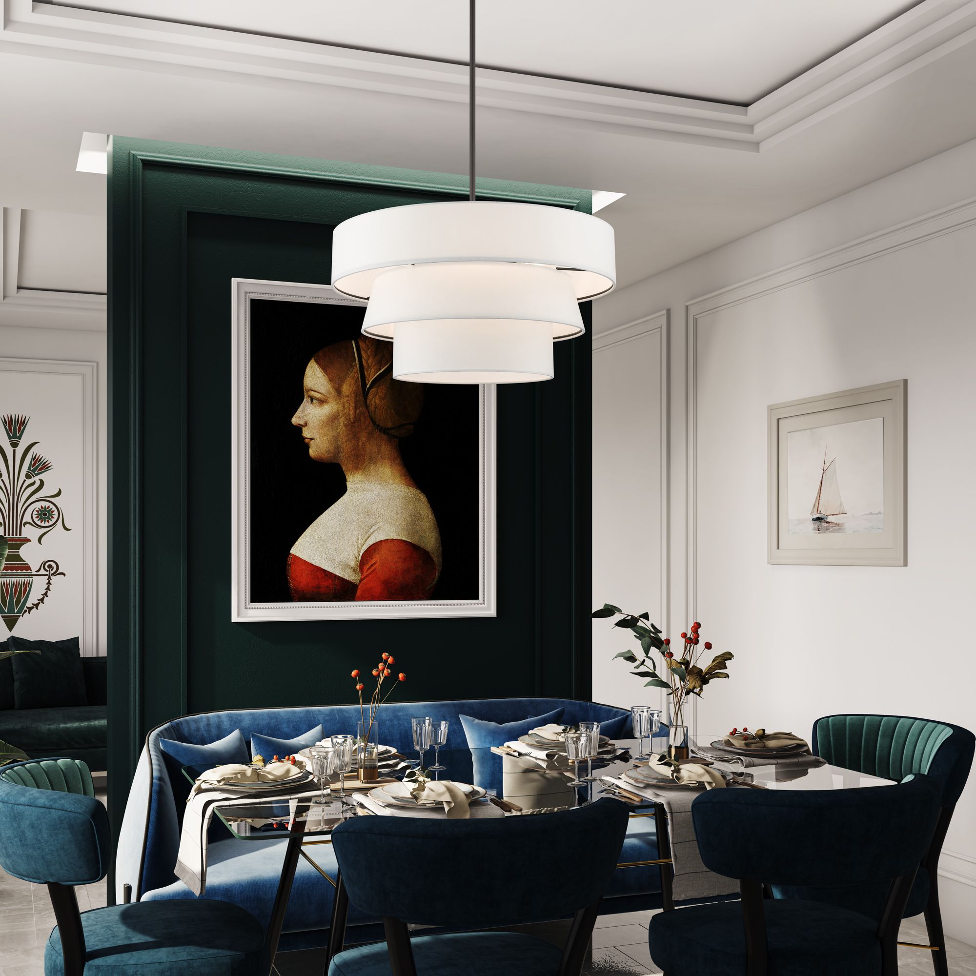 4 Light Bronze Pendant Chandelier