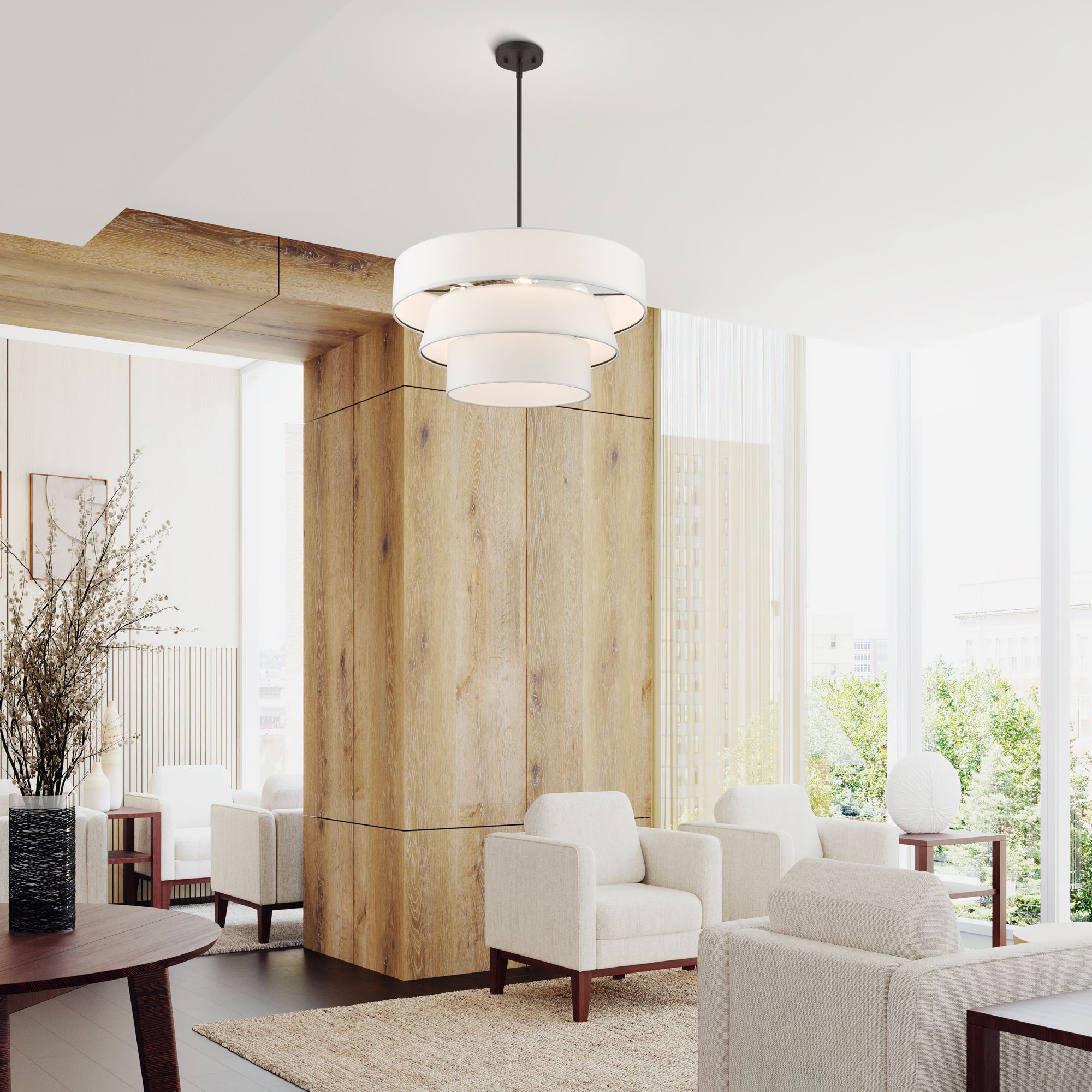 4 Light Bronze Pendant Chandelier