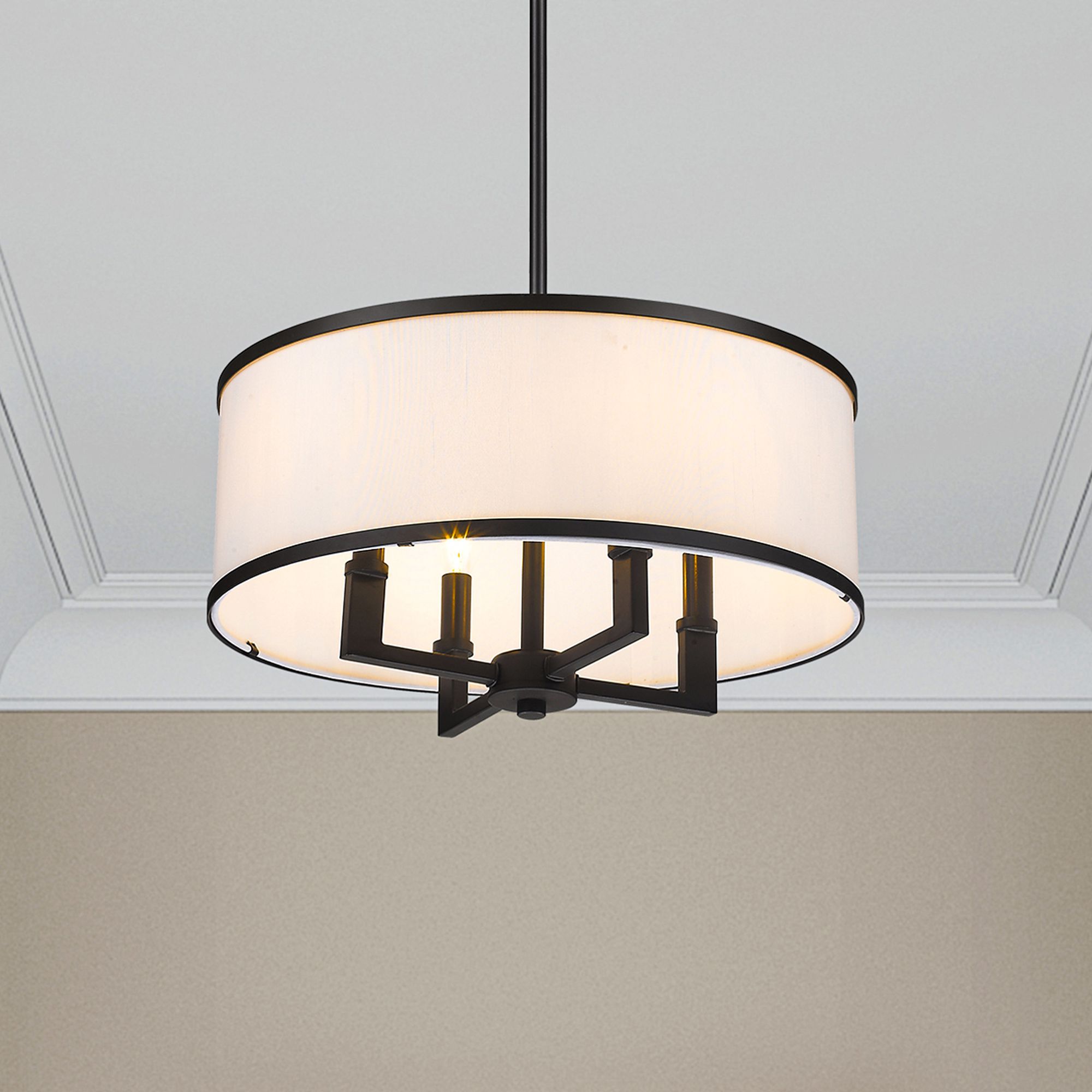 4 Light Bronze Pendant Chandelier