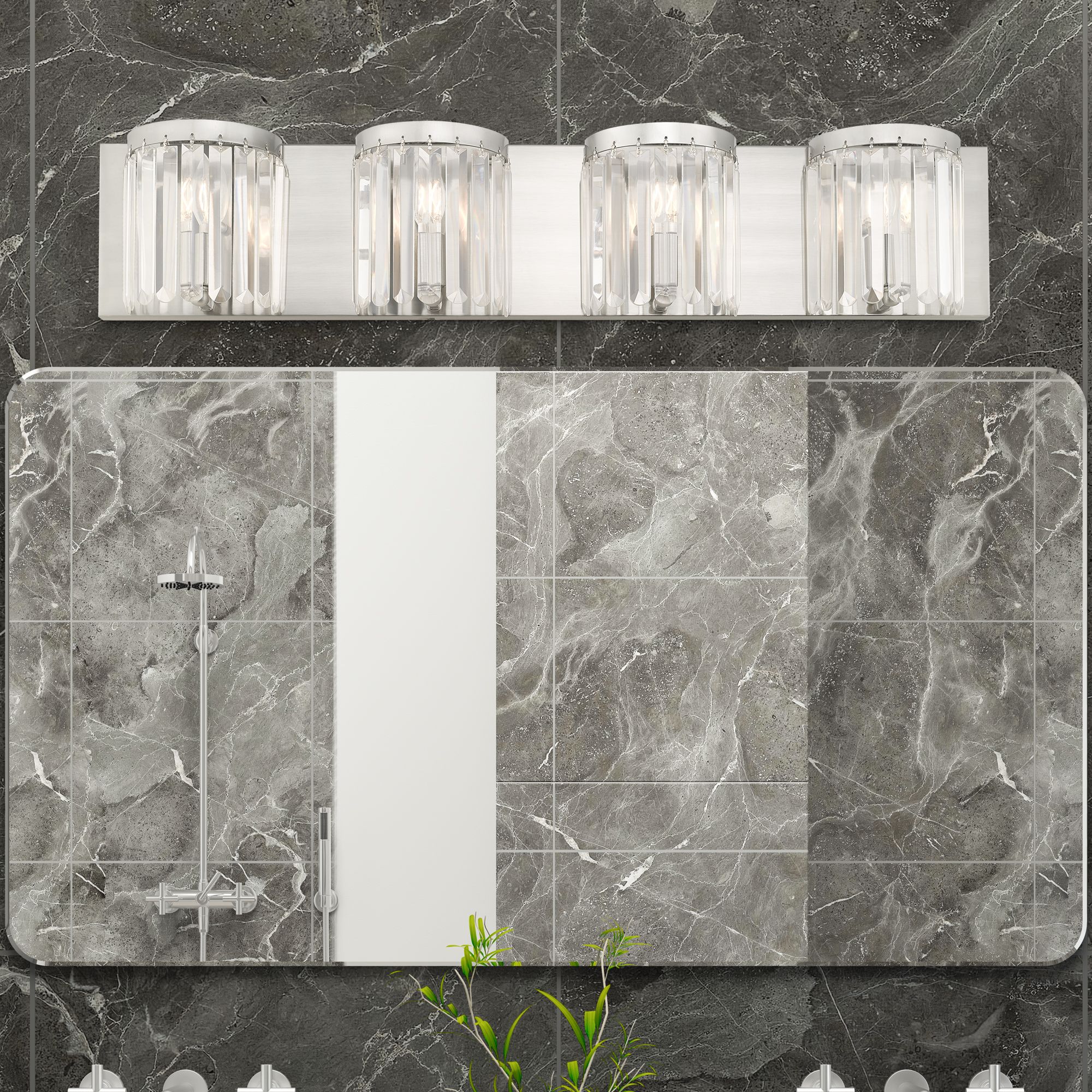 4 Light Brushed Nickel ADA Bath Vanity