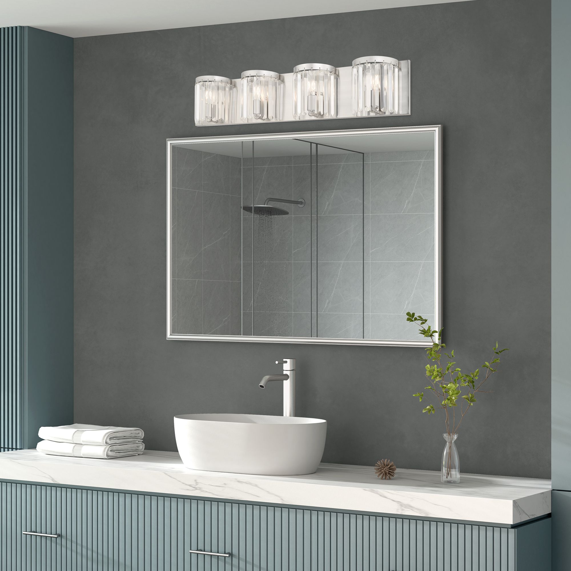4 Light Brushed Nickel ADA Bath Vanity