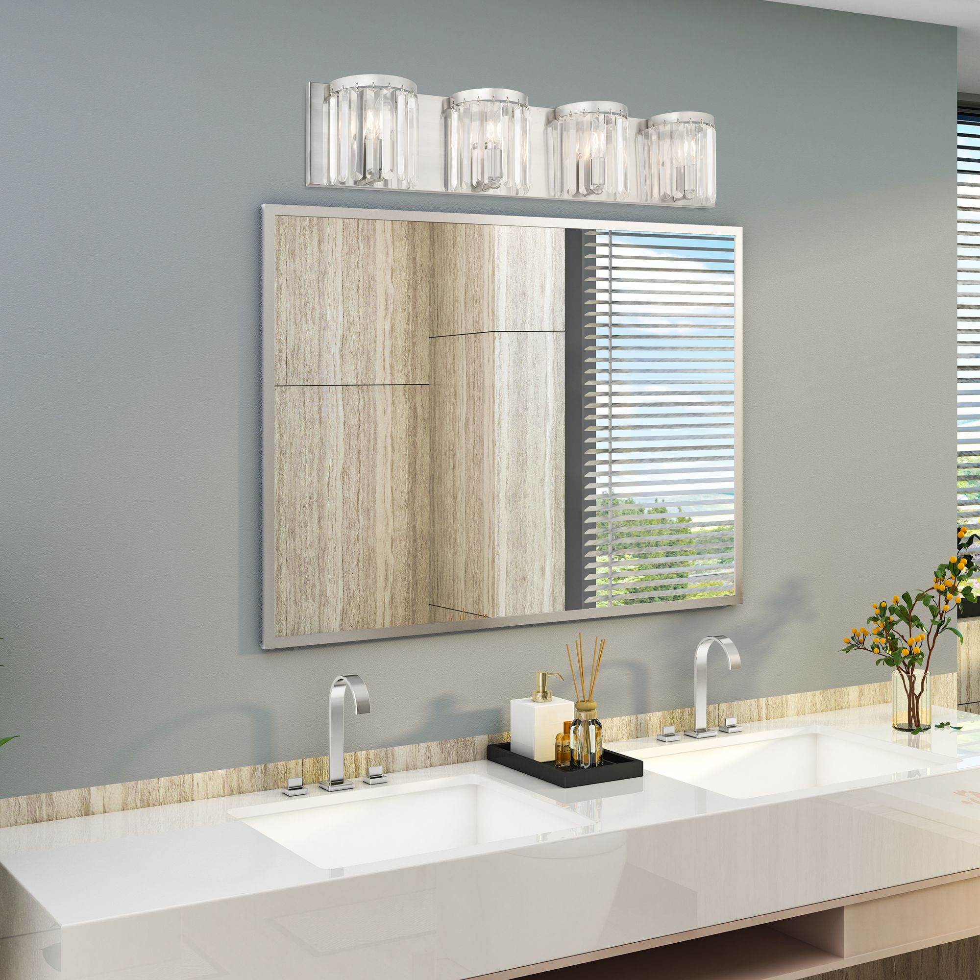 4 Light Brushed Nickel ADA Bath Vanity