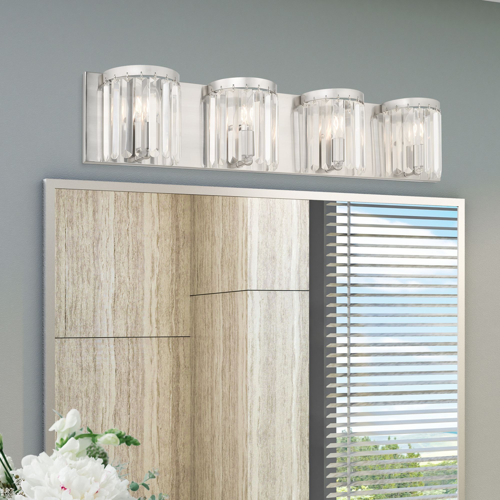 4 Light Brushed Nickel ADA Bath Vanity