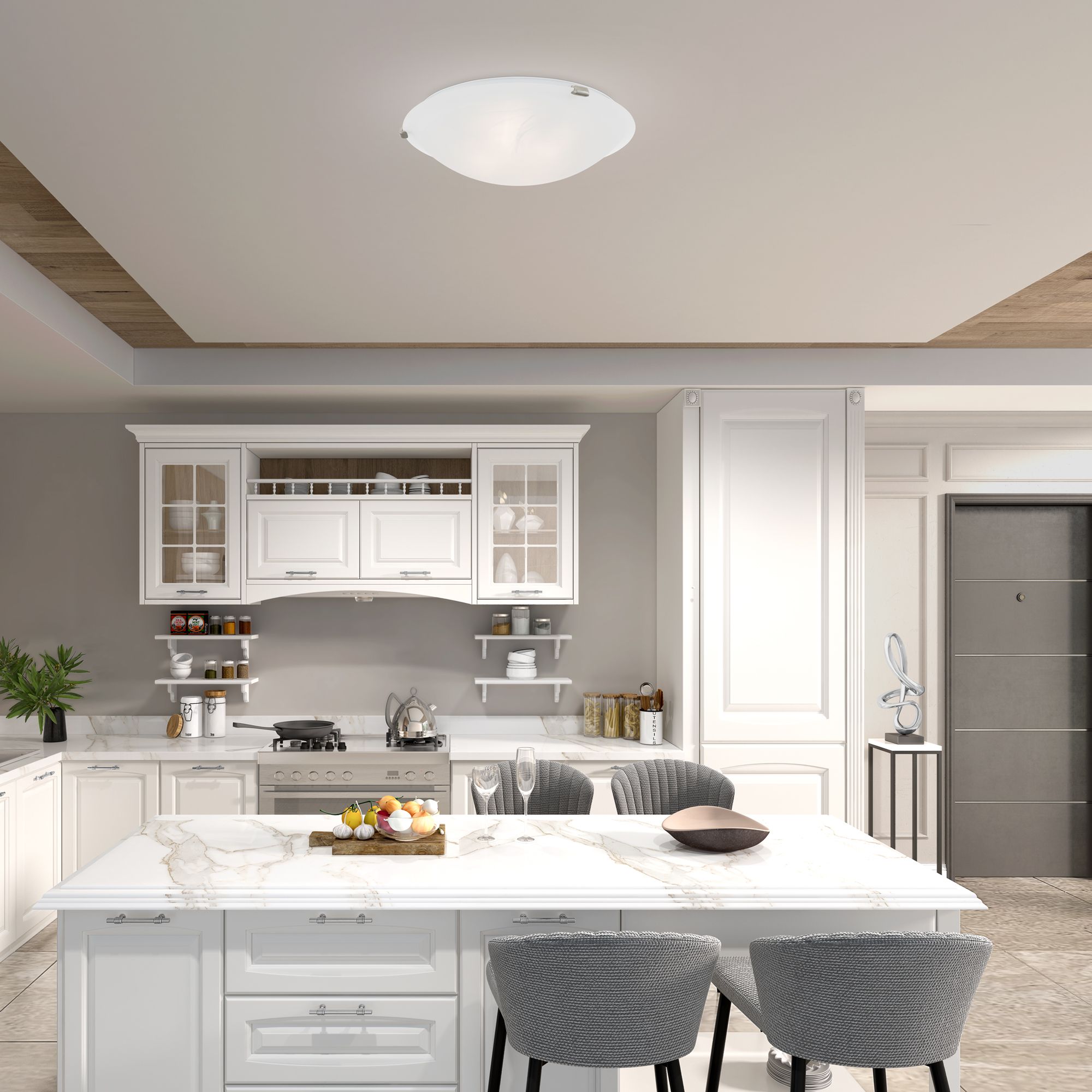 Image 6 4 Light Brushed Nickel Ceiling Mount more views