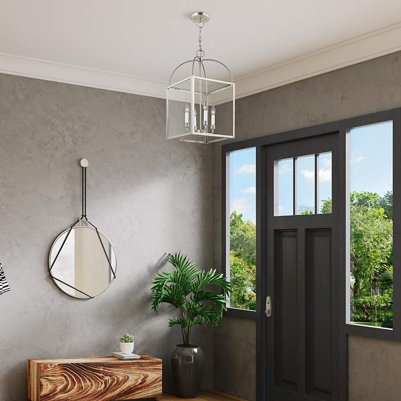 Image 6 4 Light Brushed Nickel Chain Lantern more views
