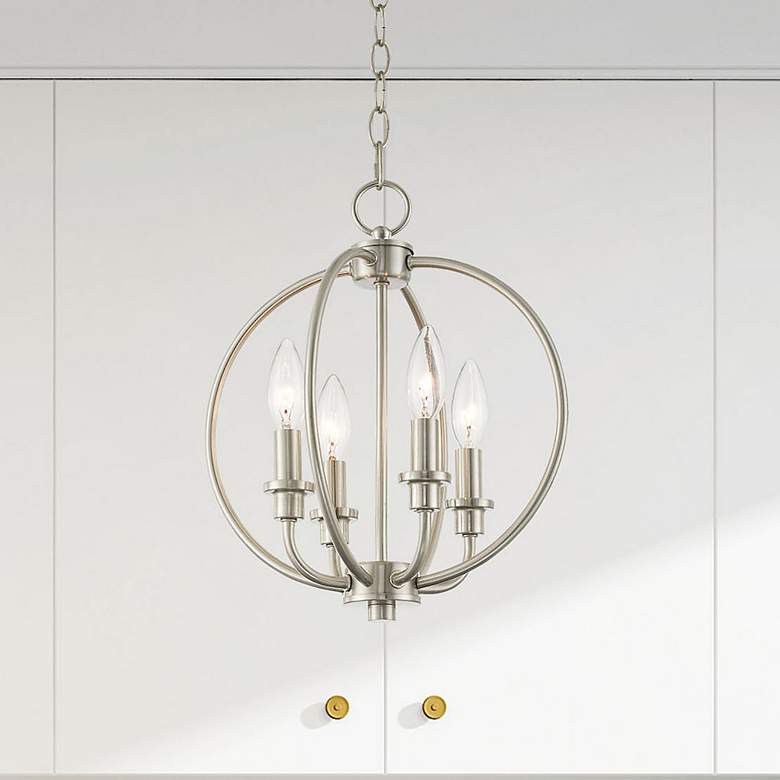 Image 1 4 Light Brushed Nickel Chain Lantern