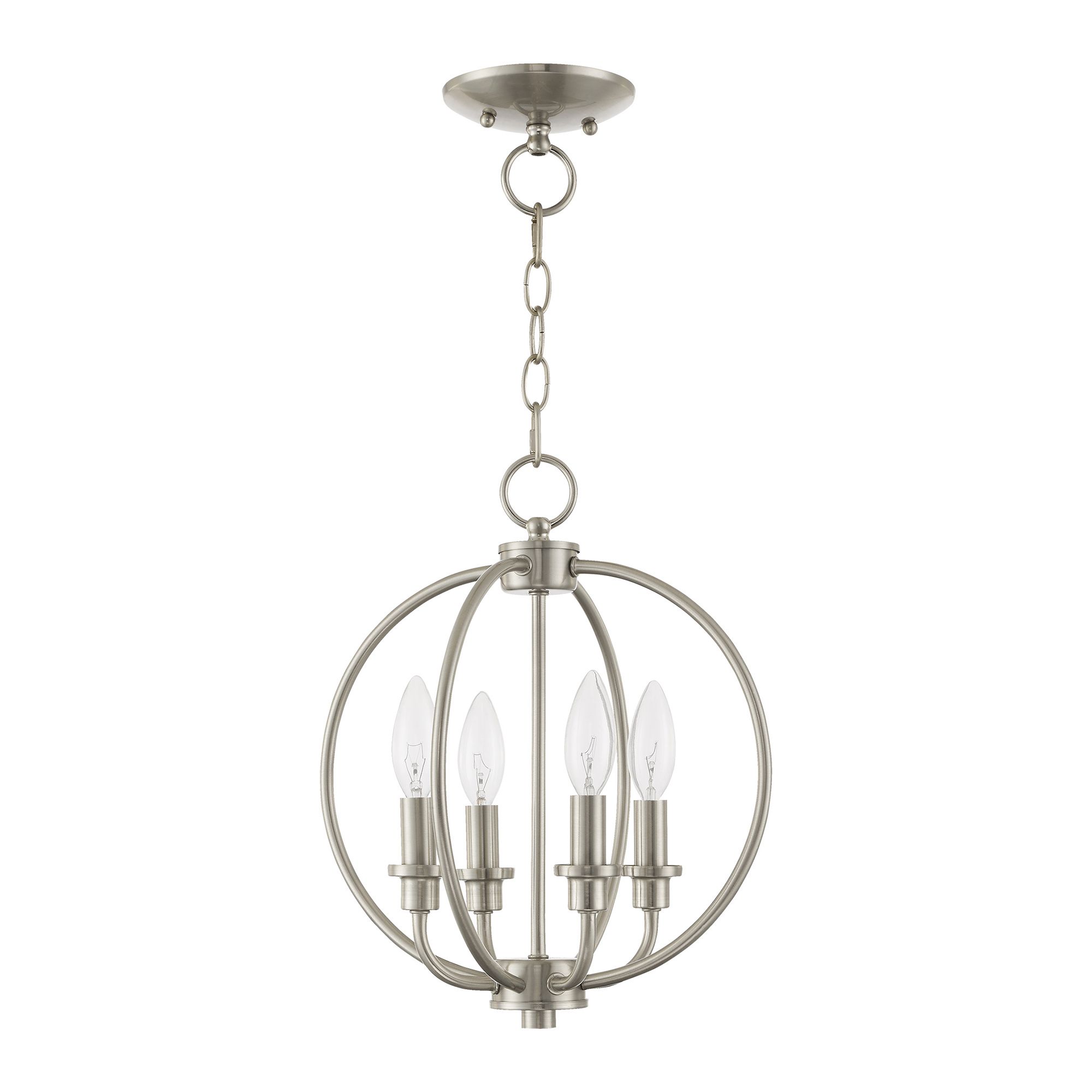 Image 3 4 Light Brushed Nickel Chain Lantern more views