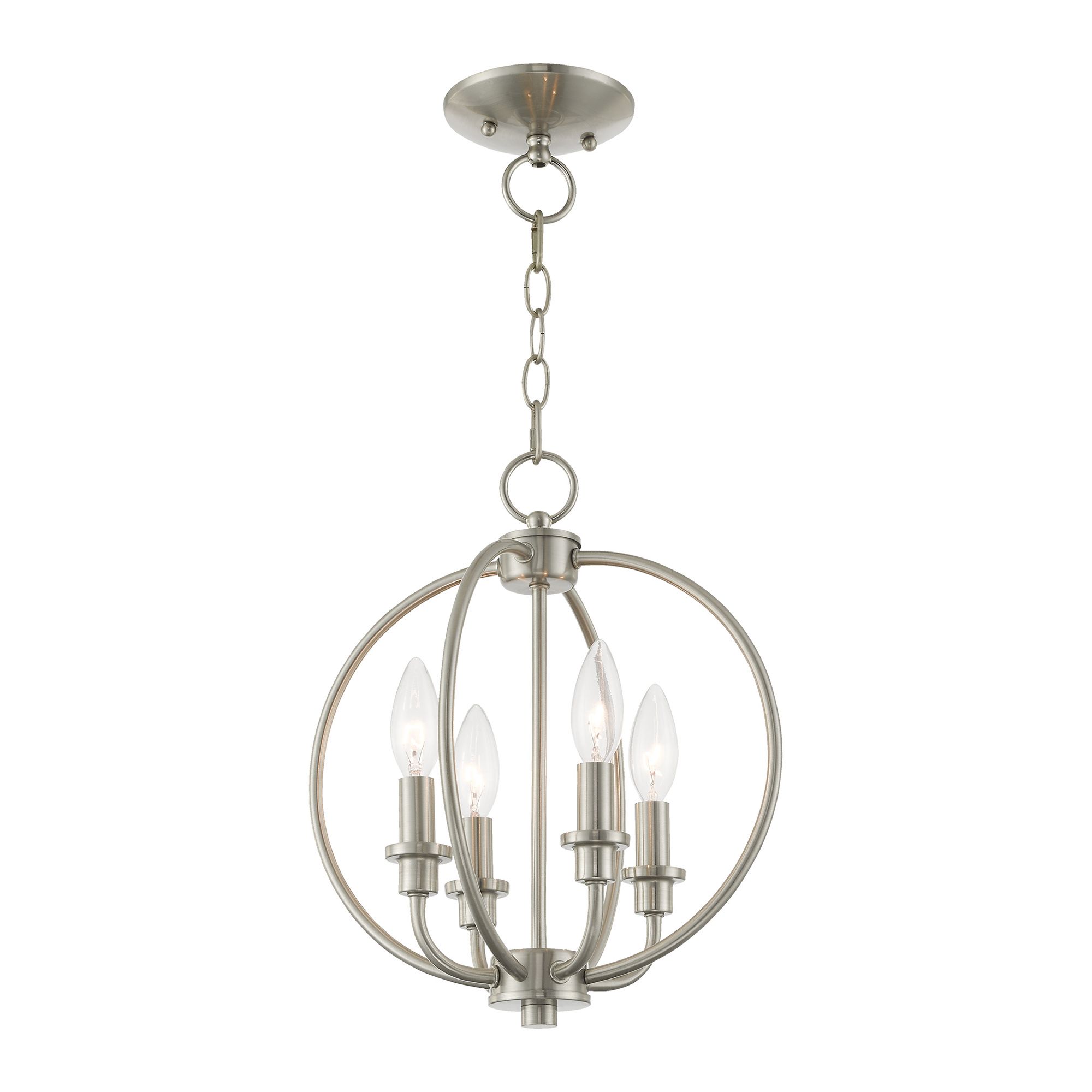 Image 4 4 Light Brushed Nickel Chain Lantern more views