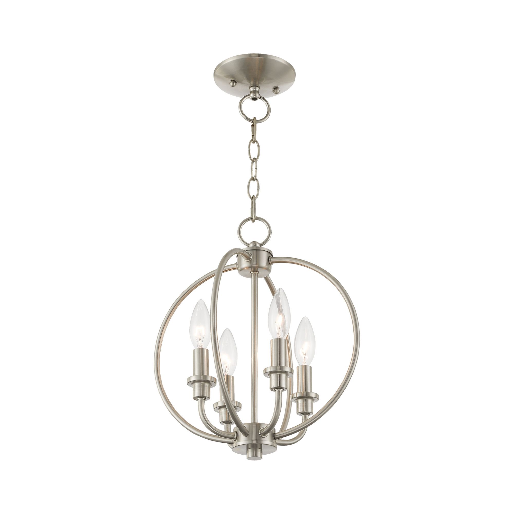 Image 5 4 Light Brushed Nickel Chain Lantern more views