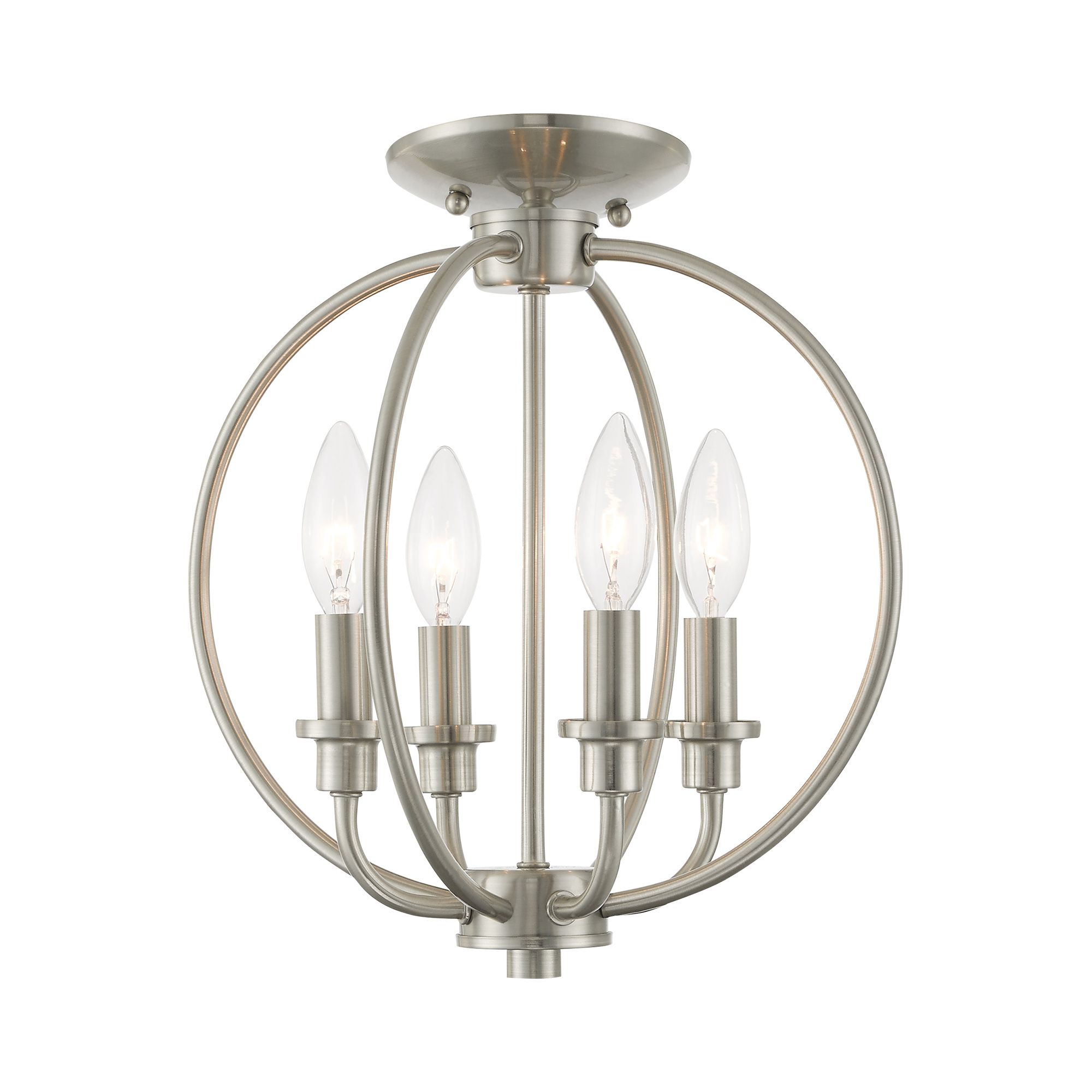 Image 6 4 Light Brushed Nickel Chain Lantern more views