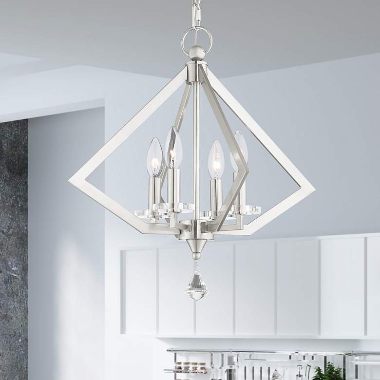 Image 1 4 Light Brushed Nickel Chandelier