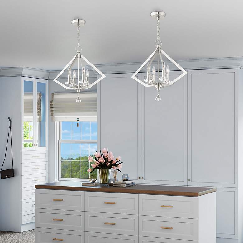 Image 6 4 Light Brushed Nickel Chandelier more views