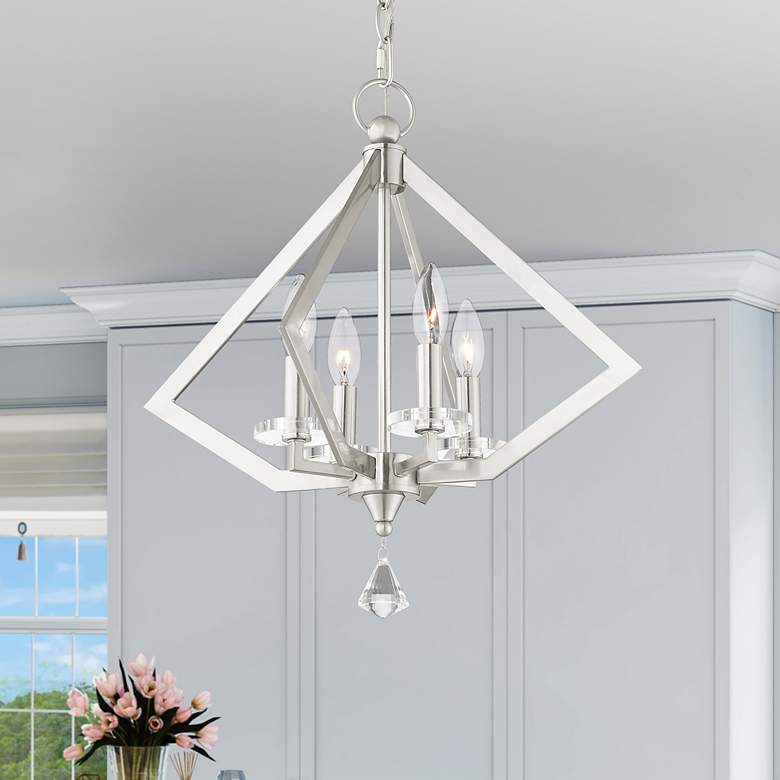 Image 7 4 Light Brushed Nickel Chandelier more views