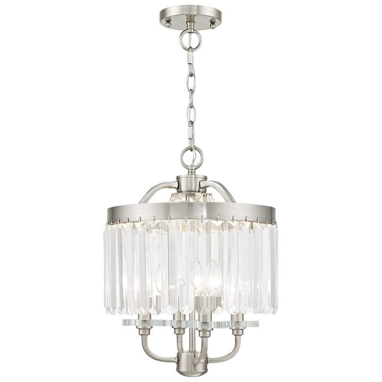 Image 1 4 Light Brushed Nickel Convertible Mini Chandelier/Ceiling Mount
