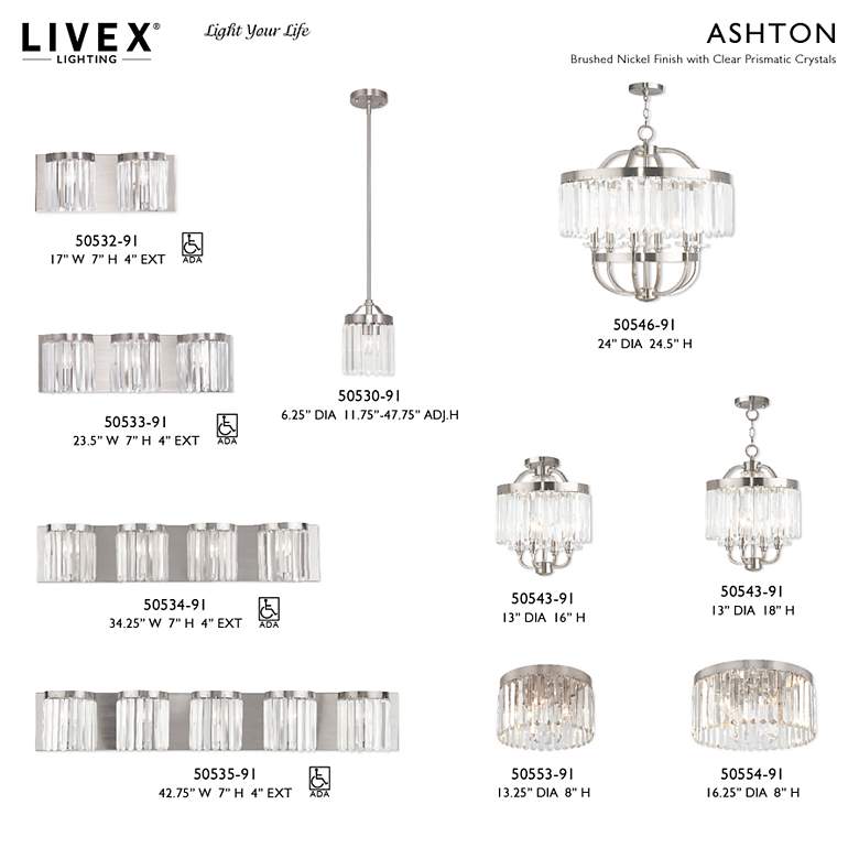 Image 7 4 Light Brushed Nickel Convertible Mini Chandelier/Ceiling Mount more views