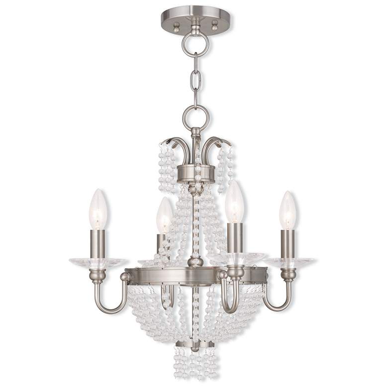 Image 1 4 Light Brushed Nickel Convertible Mini Chandelier