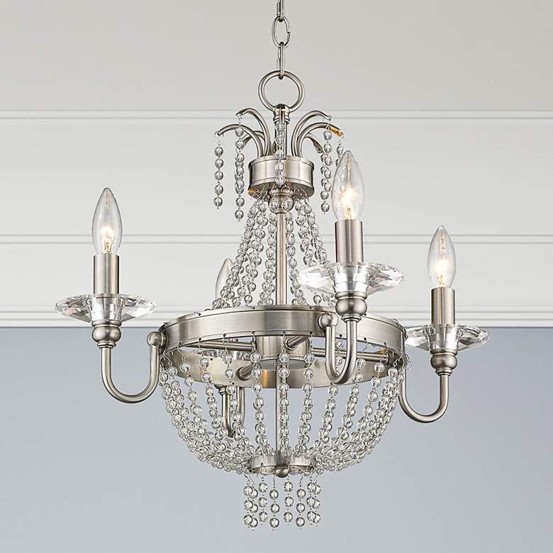 Image 1 4 Light Brushed Nickel Convertible Mini Chandelier