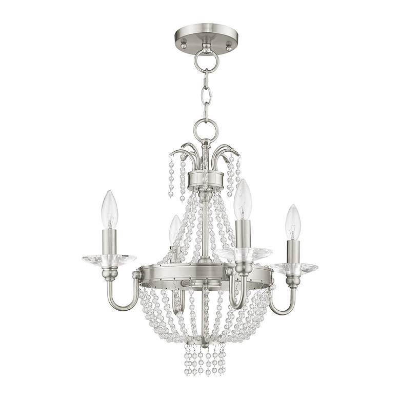 Image 3 4 Light Brushed Nickel Convertible Mini Chandelier more views