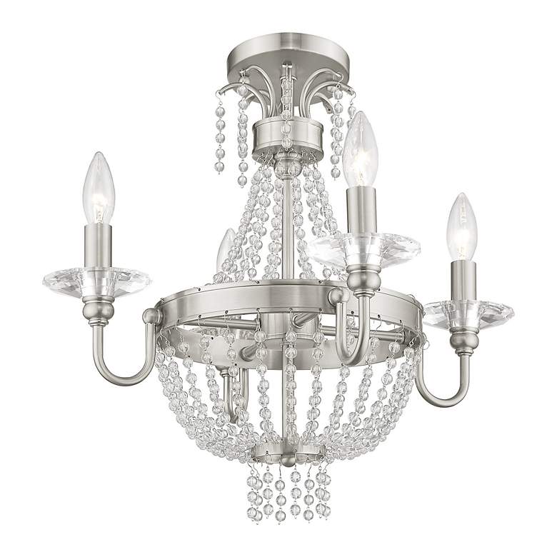 Image 7 4 Light Brushed Nickel Convertible Mini Chandelier more views