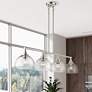 1_4 Light Brushed Nickel Large Linear Chandelier