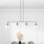 3_4 Light Brushed Nickel Large Linear Chandelier more views