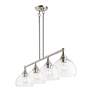 7_4 Light Brushed Nickel Large Linear Chandelier more views