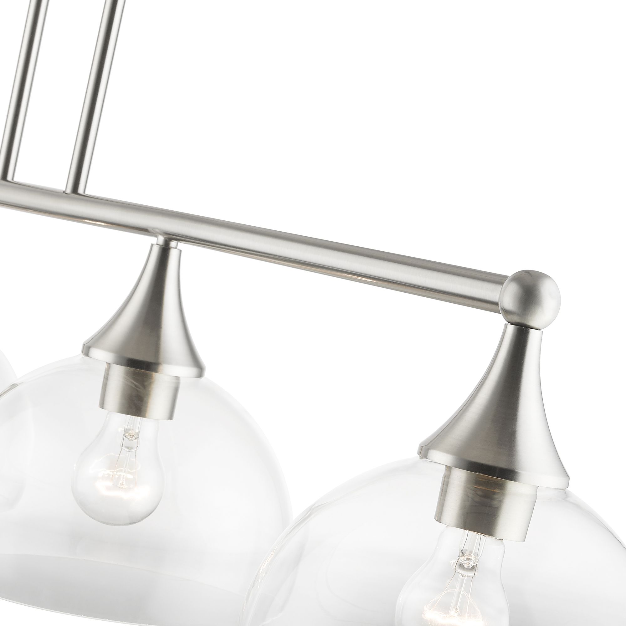 4 Light Brushed Nickel Large Linear Chandelier