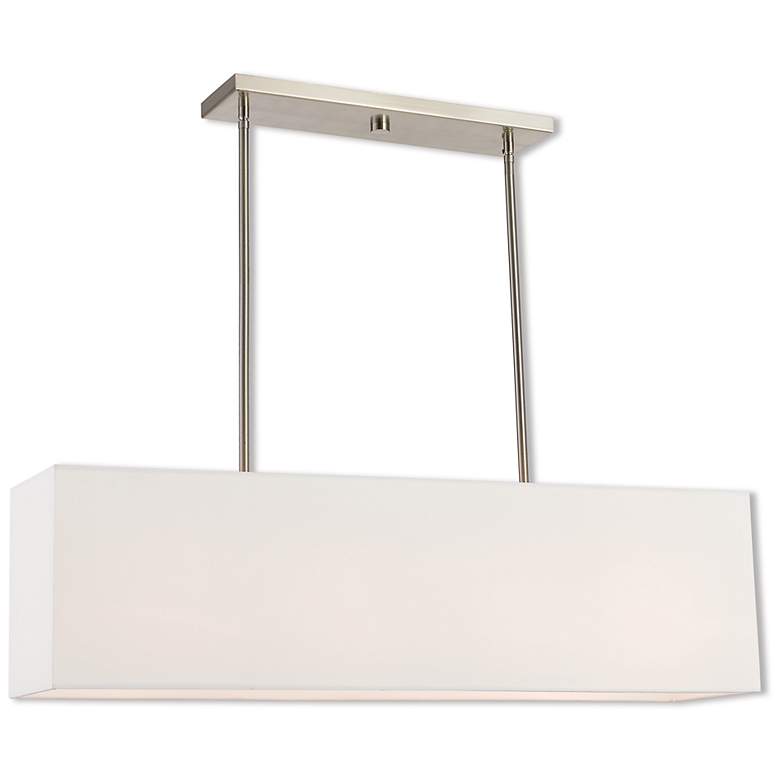 Image 2 4 Light Brushed Nickel Linear Chandelier