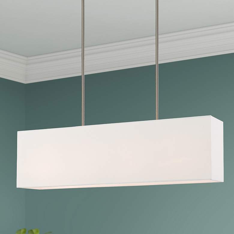 Image 1 4 Light Brushed Nickel Linear Chandelier