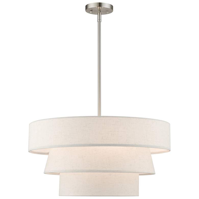 Image 1 4 Light Brushed Nickel Pendant Chandelier