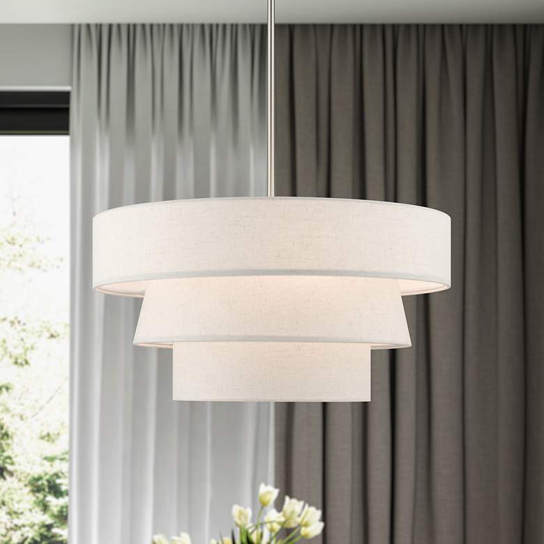 Image 1 4 Light Brushed Nickel Pendant Chandelier