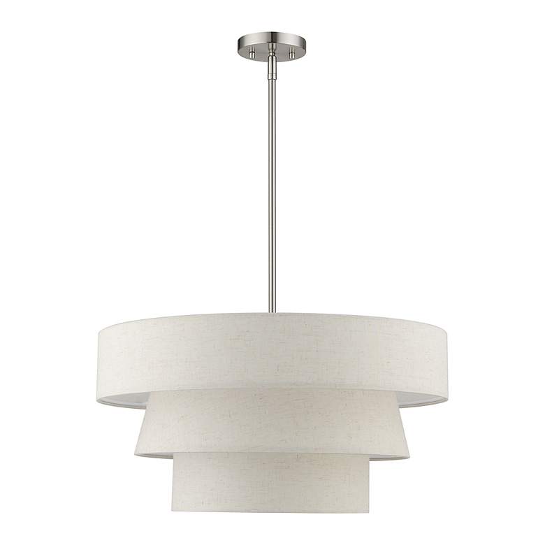 Image 3 4 Light Brushed Nickel Pendant Chandelier more views