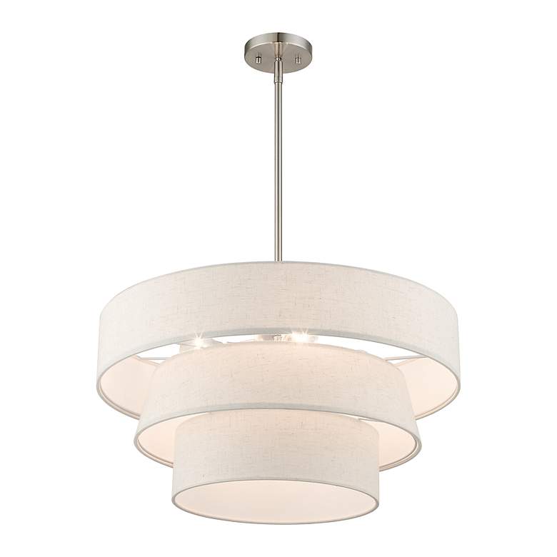 Image 5 4 Light Brushed Nickel Pendant Chandelier more views
