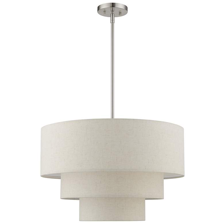 Image 3 4 Light Brushed Nickel Pendant Chandelier more views