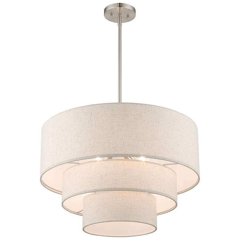 Image 5 4 Light Brushed Nickel Pendant Chandelier more views