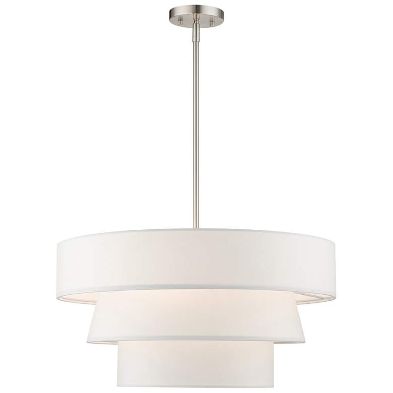 Image 1 4 Light Brushed Nickel Pendant Chandelier