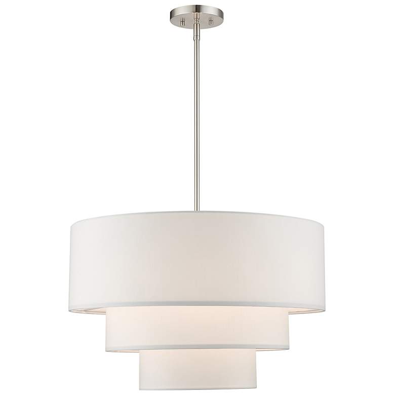 Image 2 4 Light Brushed Nickel Pendant Chandelier
