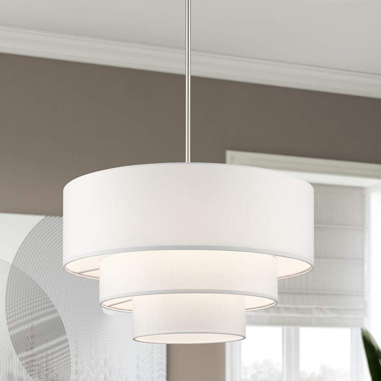 Image 1 4 Light Brushed Nickel Pendant Chandelier