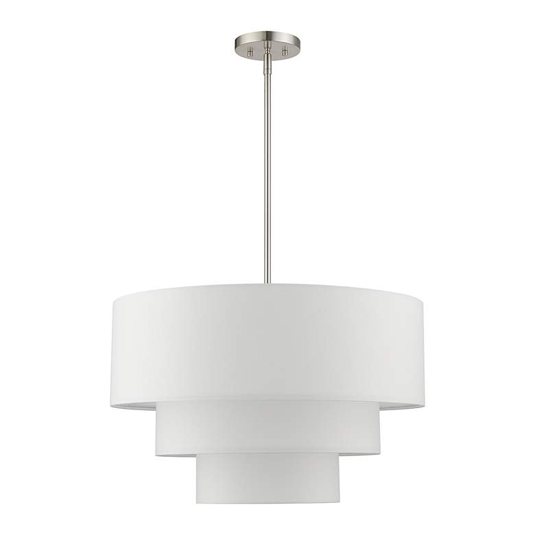 Image 3 4 Light Brushed Nickel Pendant Chandelier more views